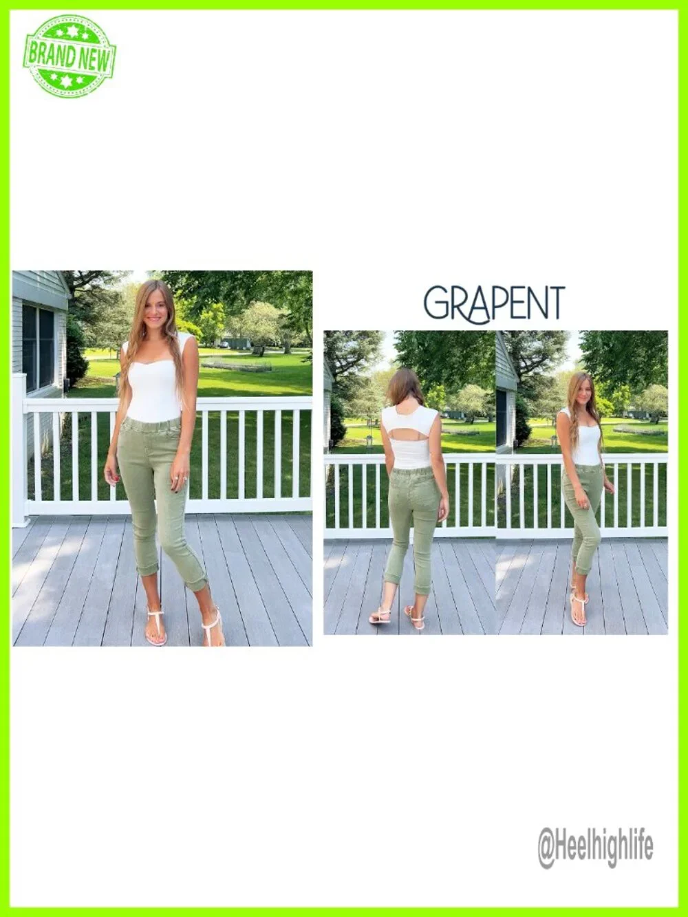 Women High Waisted Skinny Capri Jeans Stretch Pull On Denim Crop Capris